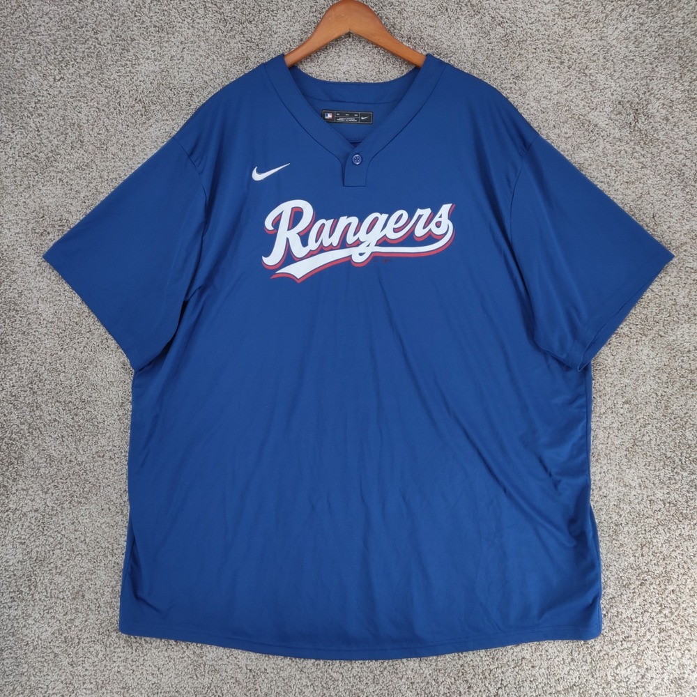 Texas Rangers Jersey Mens 3XL Blue Pullover Henley Short Sleeve Team MLB